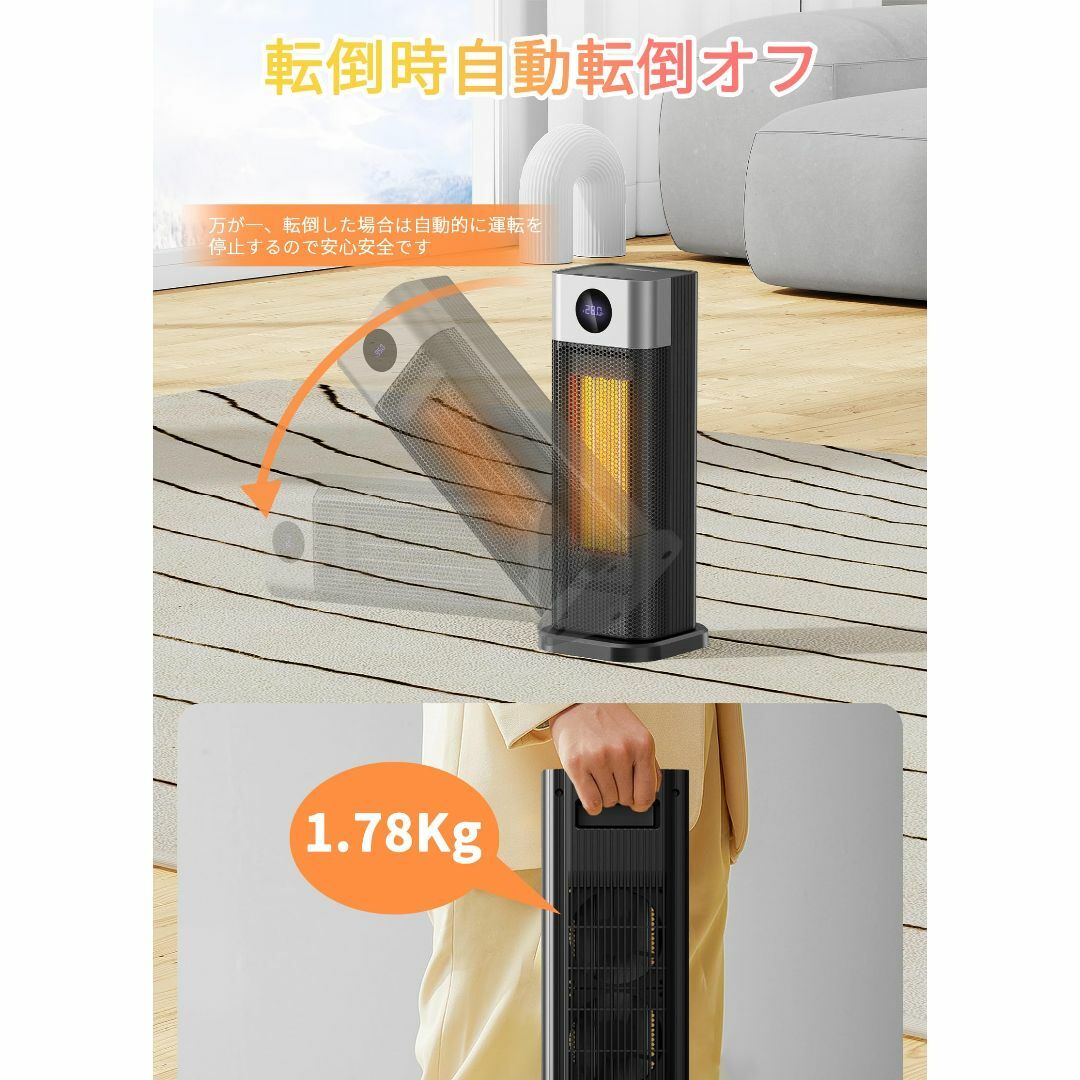 セラミックヒーター 電気ファンヒーター 電気ヒーター ECO温度センサー 節電対