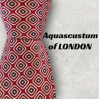 アクアスキュータム(AQUA SCUTUM)の【5263】良品！Aquascutum　ネクタイ　レッド系(ネクタイ)