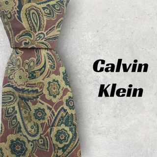 カルバンクライン(Calvin Klein)の【5309】美品！Calvin Klein　ネクタイ　くすみピンク系(ネクタイ)