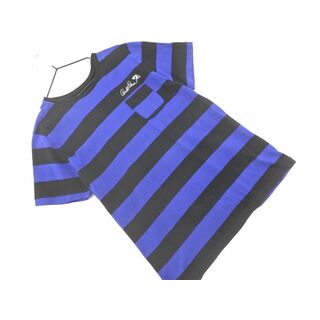 アーノルドパーマー(Arnold Palmer)のarnold palmer アーノルドパーマー ボーダー ポケット Tシャツ size2/青ｘ黒 ■◆ レディース(Tシャツ(半袖/袖なし))