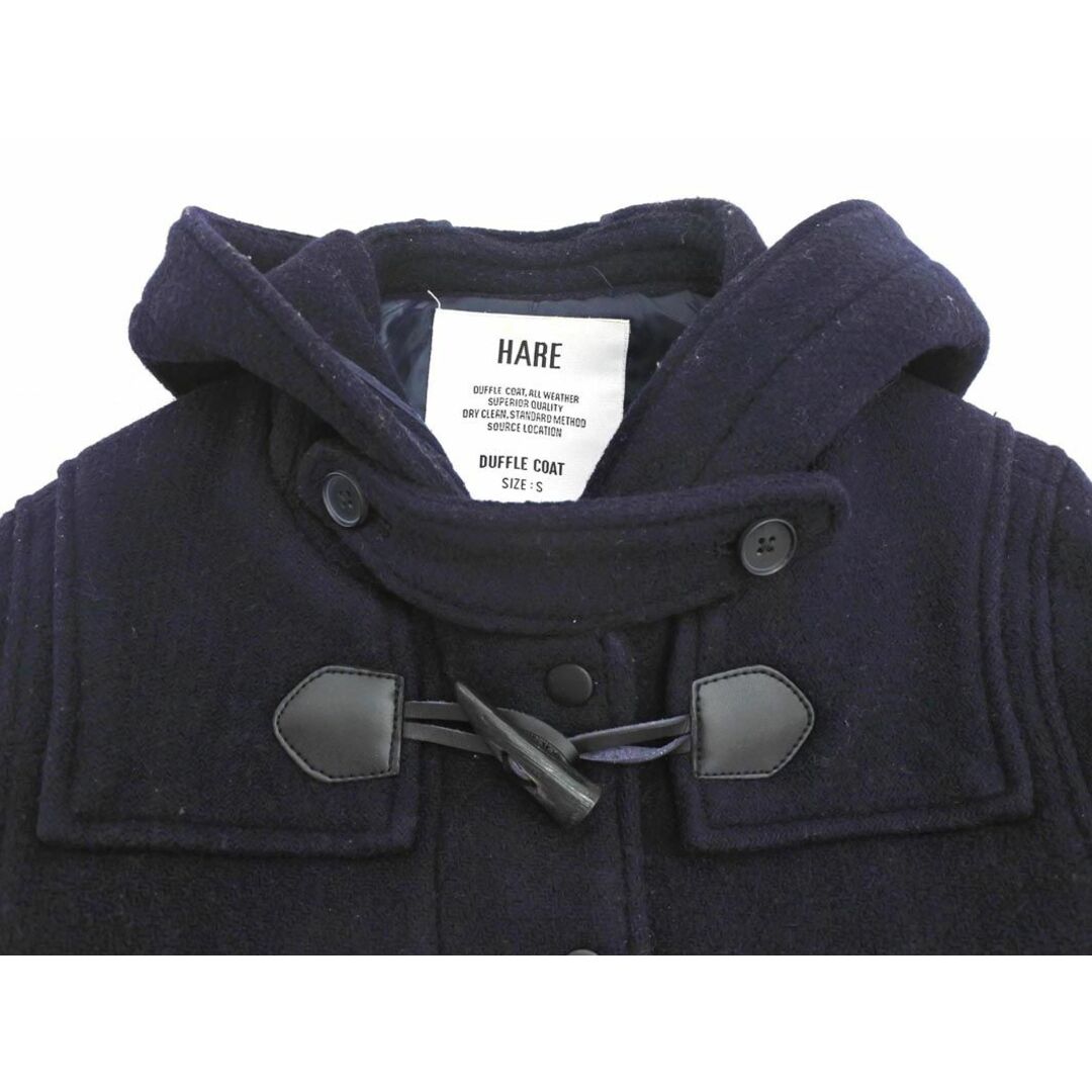 HARE(ハレ)のHARE ハレ ウール混 ショート ダッフル コート sizeS/濃紺 ◆■ レディース レディースのジャケット/アウター(ダッフルコート)の商品写真