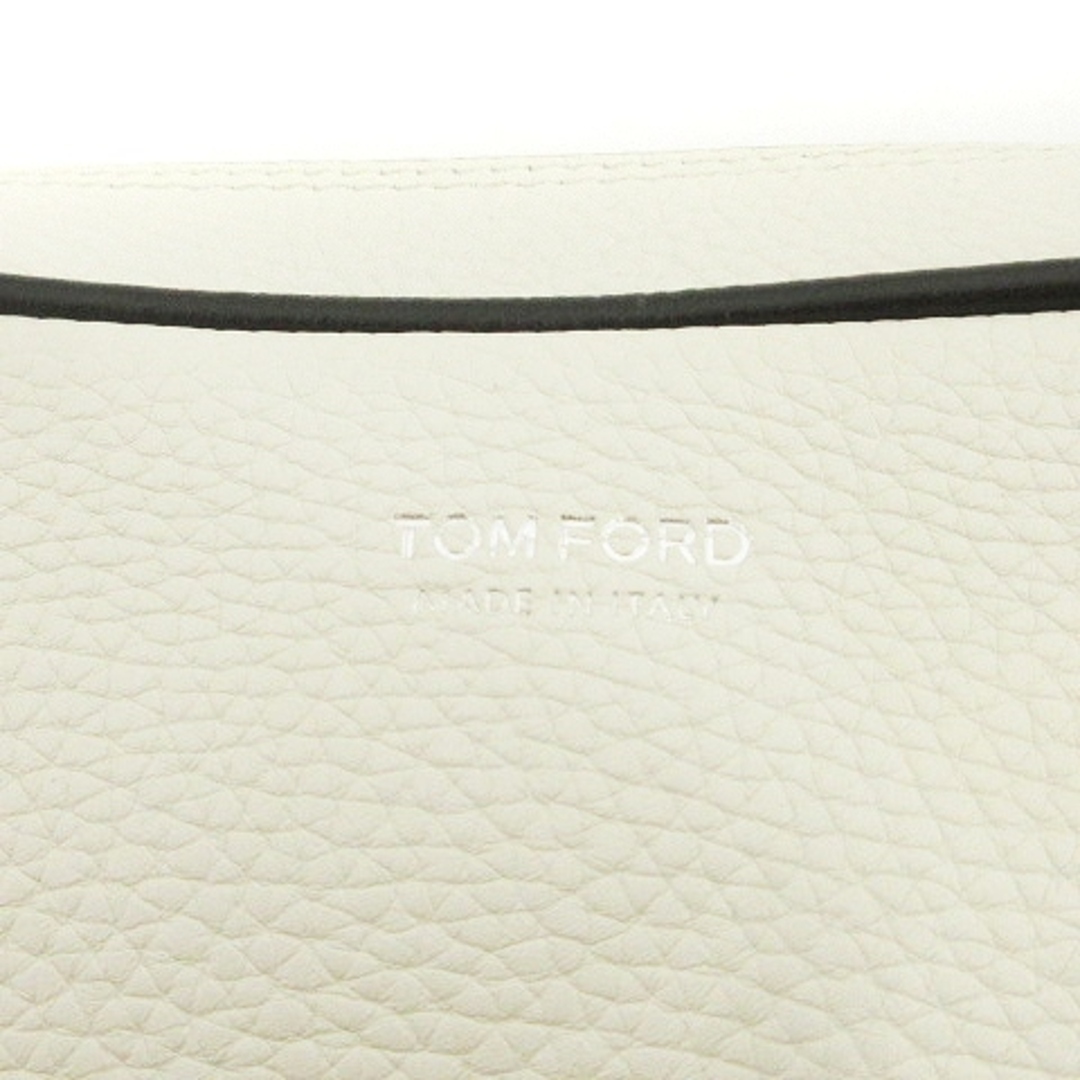 TOM FORD(トムフォード)のトムフォード セカンドバッグ クラッチ ロゴプリント レザー 白 黒 ■SM1 メンズのバッグ(セカンドバッグ/クラッチバッグ)の商品写真