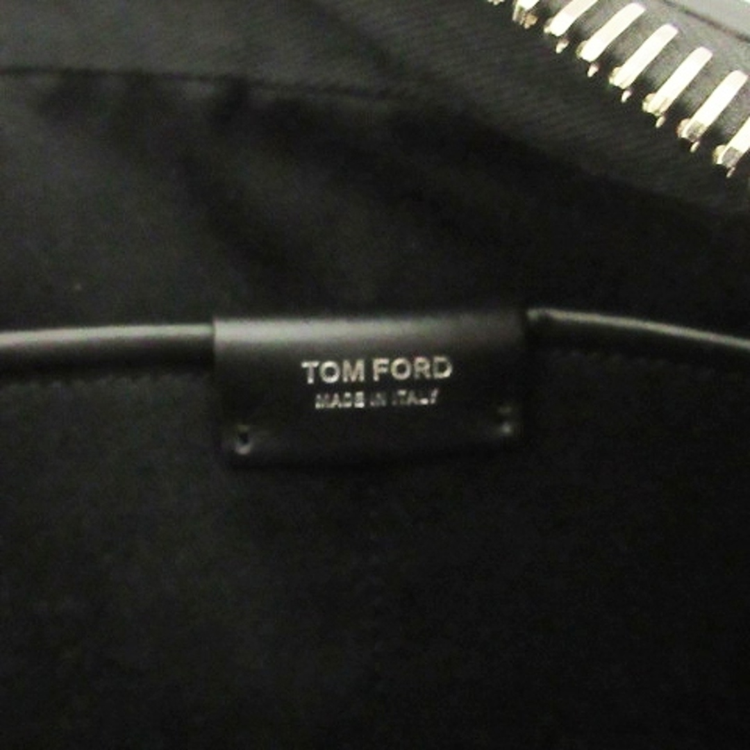 TOM FORD(トムフォード)のトムフォード セカンドバッグ クラッチ ロゴプリント レザー 白 黒 ■SM1 メンズのバッグ(セカンドバッグ/クラッチバッグ)の商品写真