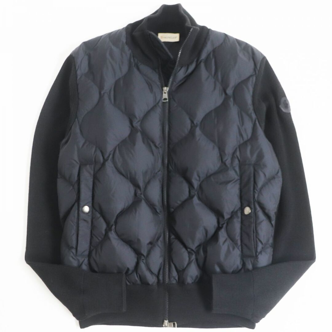 MONCLER モンクレール MAGLIONE TRICOT ニット切替キルティングダウンブルゾン カーキ M