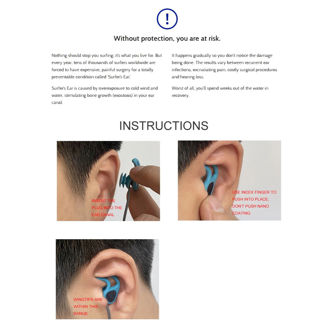 最新版 サーフィン用イヤープラグ サーファーズイヤー防止 オールブルー スポーツ/アウトドアのスポーツ/アウトドア その他(サーフィン)の商品写真