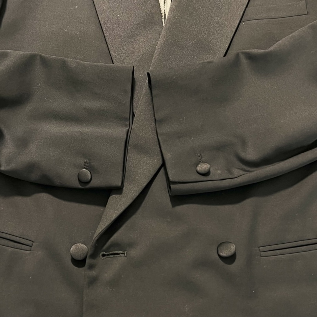 Gianni Versace ジャンニ ヴェルサーチ ウール ダブルブレスト タキシード フォーマル スーツ ブラック サイズ46 メンズ 当時物  イタリア製