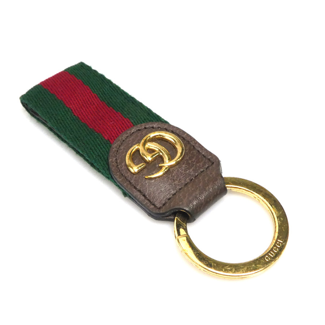 Gucci - グッチ GUCCI キーリング レザー ブラウン×グリーン×レッド