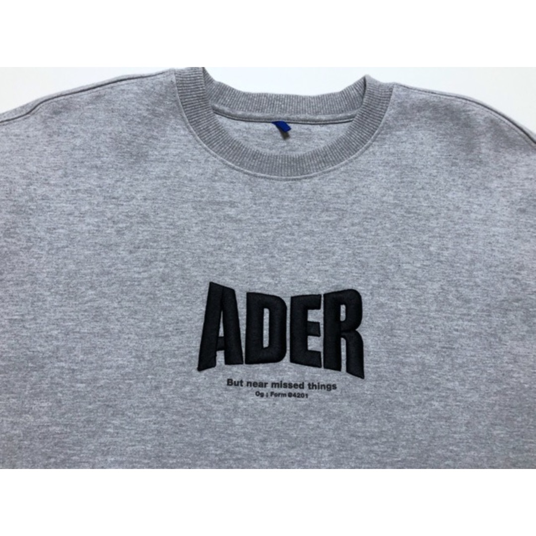 ADER ERROR（アーダーエラー）BT1FWSW01GR1　2020AW　ロゴ刺繍　クルーネック　スェット　トレーナー【E1750-007】