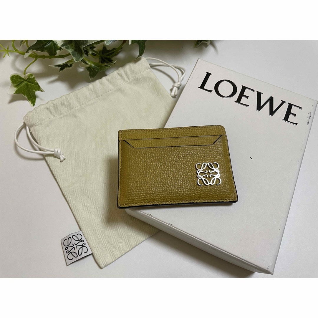 LOEWE - ☆美品 ロエベ アナグラム プレーン カードホルダー ペブル