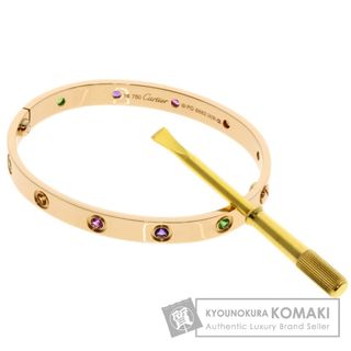 カルティエ(Cartier)のCARTIER ラブブレス マルチカラーストーン ドライバー付 #16 ブレスレット K18PG レディース(ブレスレット/バングル)