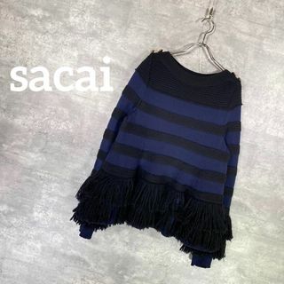 sacai 今期完売 チェックニット 雑誌掲載品 美品 定価10万