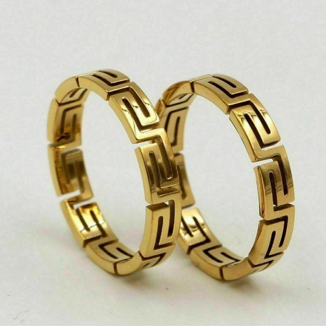グレカ デザイン リング 指輪 ゴールド 23号 ユニセックス 新品 レディースのアクセサリー(リング(指輪))の商品写真