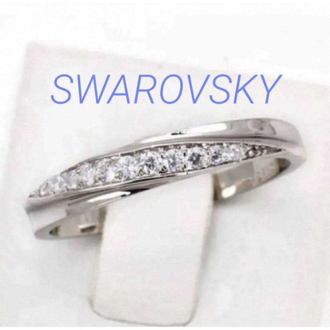 SWAROVSKI(スワロフスキー)の 18k指輪レディース 斜め シンプル スワロフスキーCZホワイトゴールド  レディースのアクセサリー(リング(指輪))の商品写真