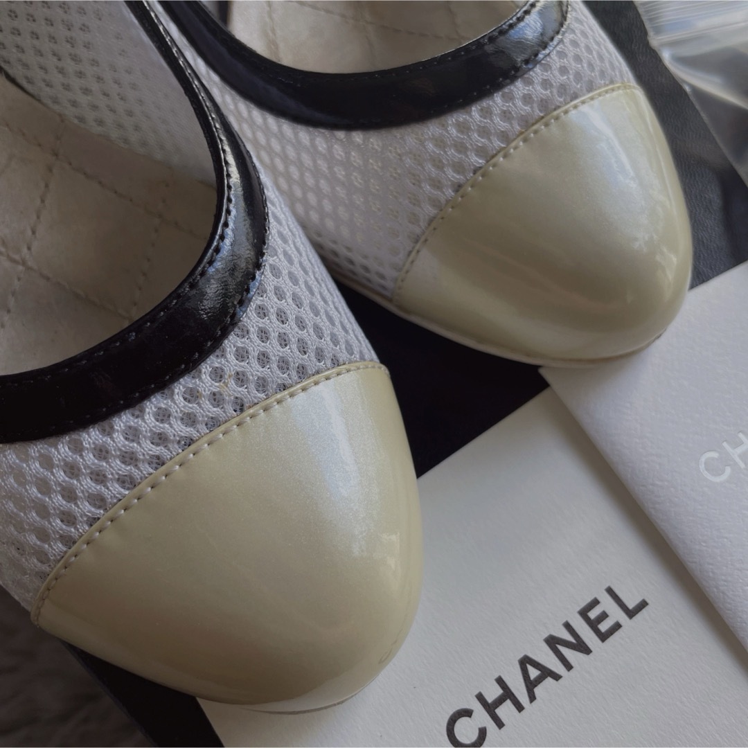 CHANEL(シャネル)のシャネル パンプス メッシュ エナメル キルティング ココマーク スニーカー37 レディースの靴/シューズ(ハイヒール/パンプス)の商品写真