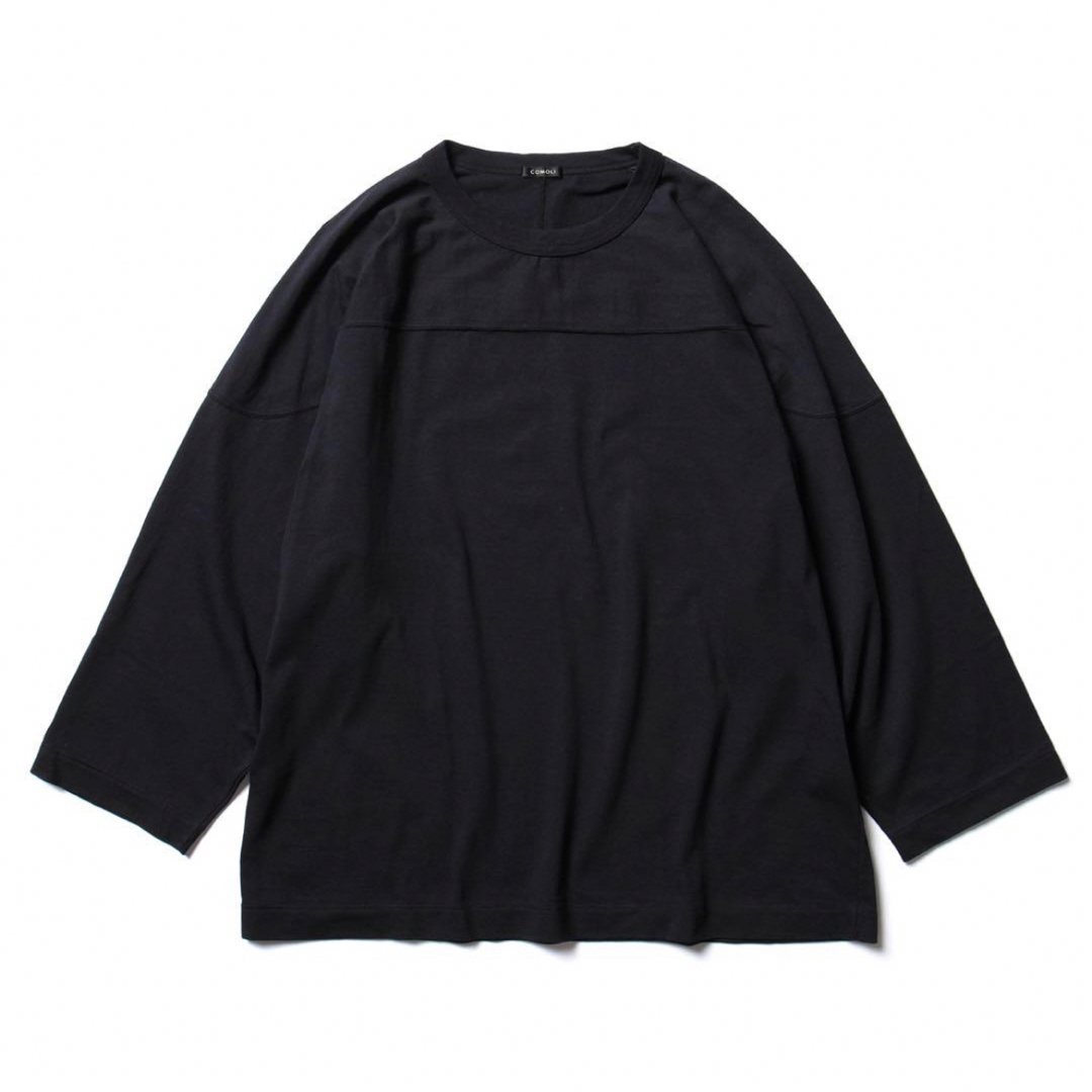 トップスCOMOLI 22aw フットボールTシャツ ネイビー サイズ3