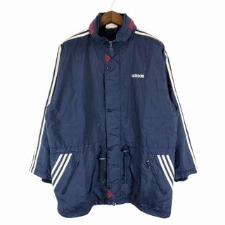 アディダス(adidas)の90年代 adidas アディダス ナイロン ジャケット スポーツ ネイビー (メンズ XL) 中古 古着 P0650(その他)