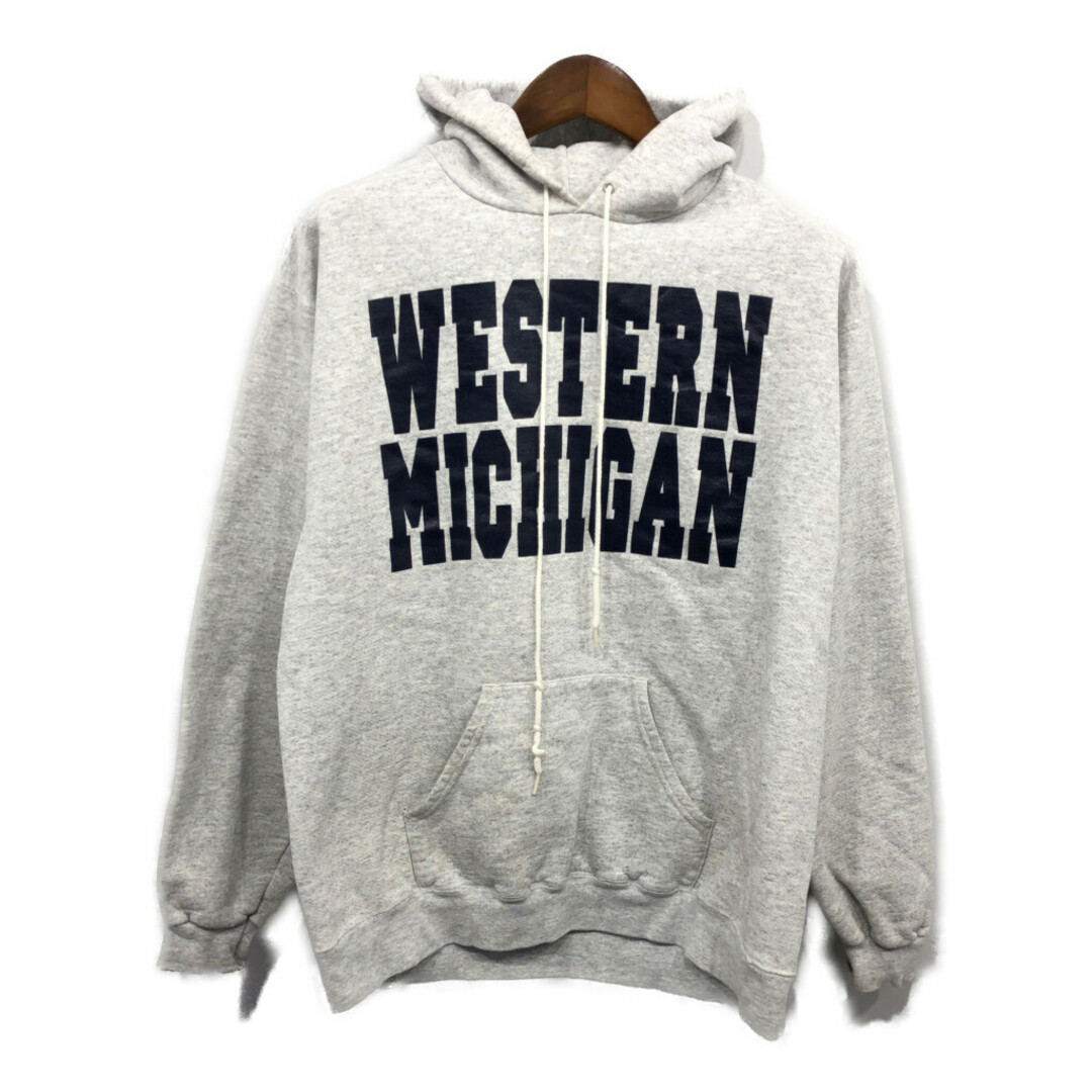 Lee(リー)の90年代 Lee リー "WESTERN MICHIGAN" スウェット パーカー カレッジ グレー (メンズ M) 中古 古着 P0661 メンズのトップス(パーカー)の商品写真