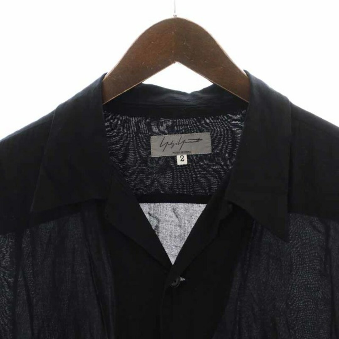YOHJI YAMAMOTO POUR HOMME オープンカラーシャツ 2 黒の通販 by
