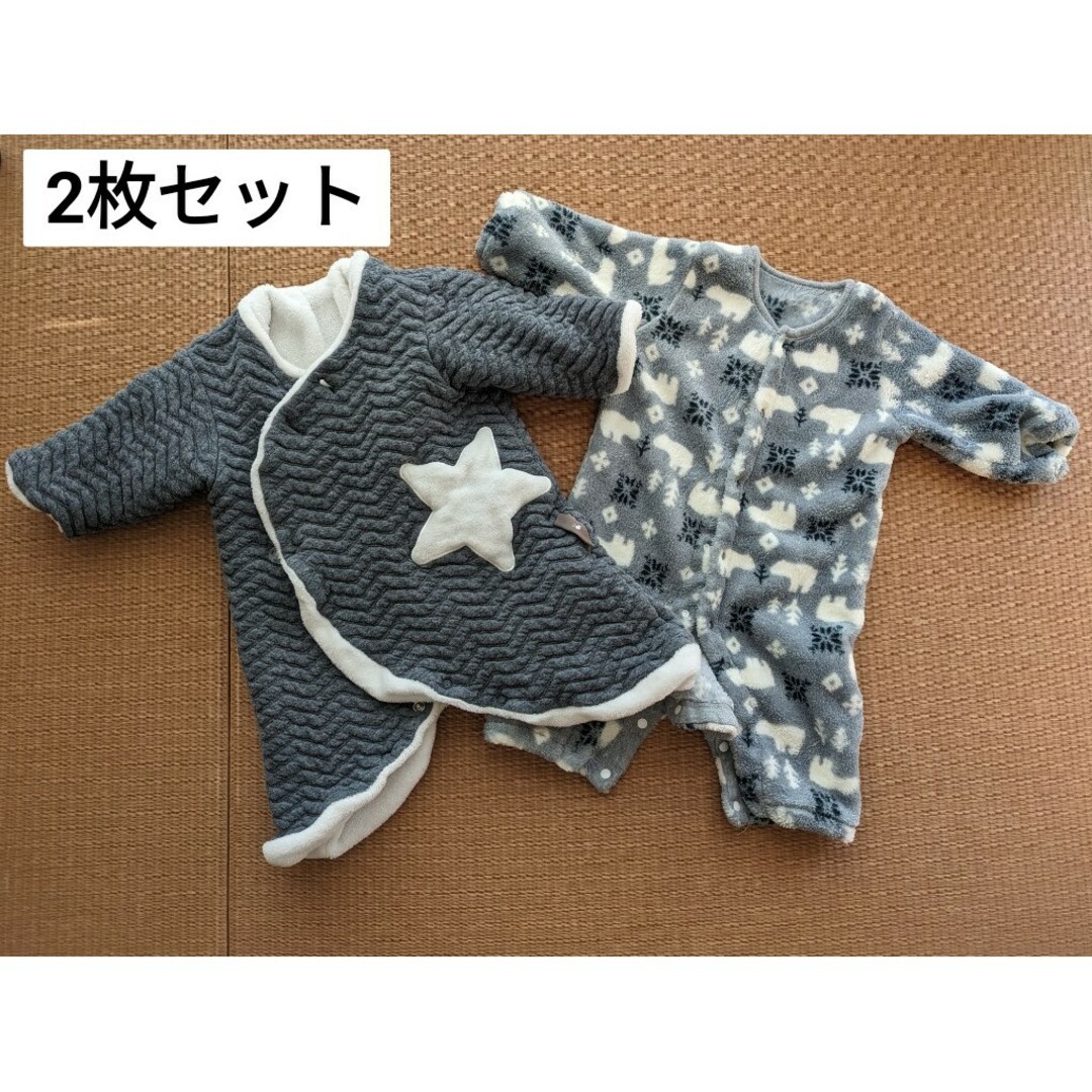 F.O.KIDS(エフオーキッズ)の【冬用ロンパース２着セット】サイズ７０ キッズ/ベビー/マタニティのベビー服(~85cm)(ロンパース)の商品写真