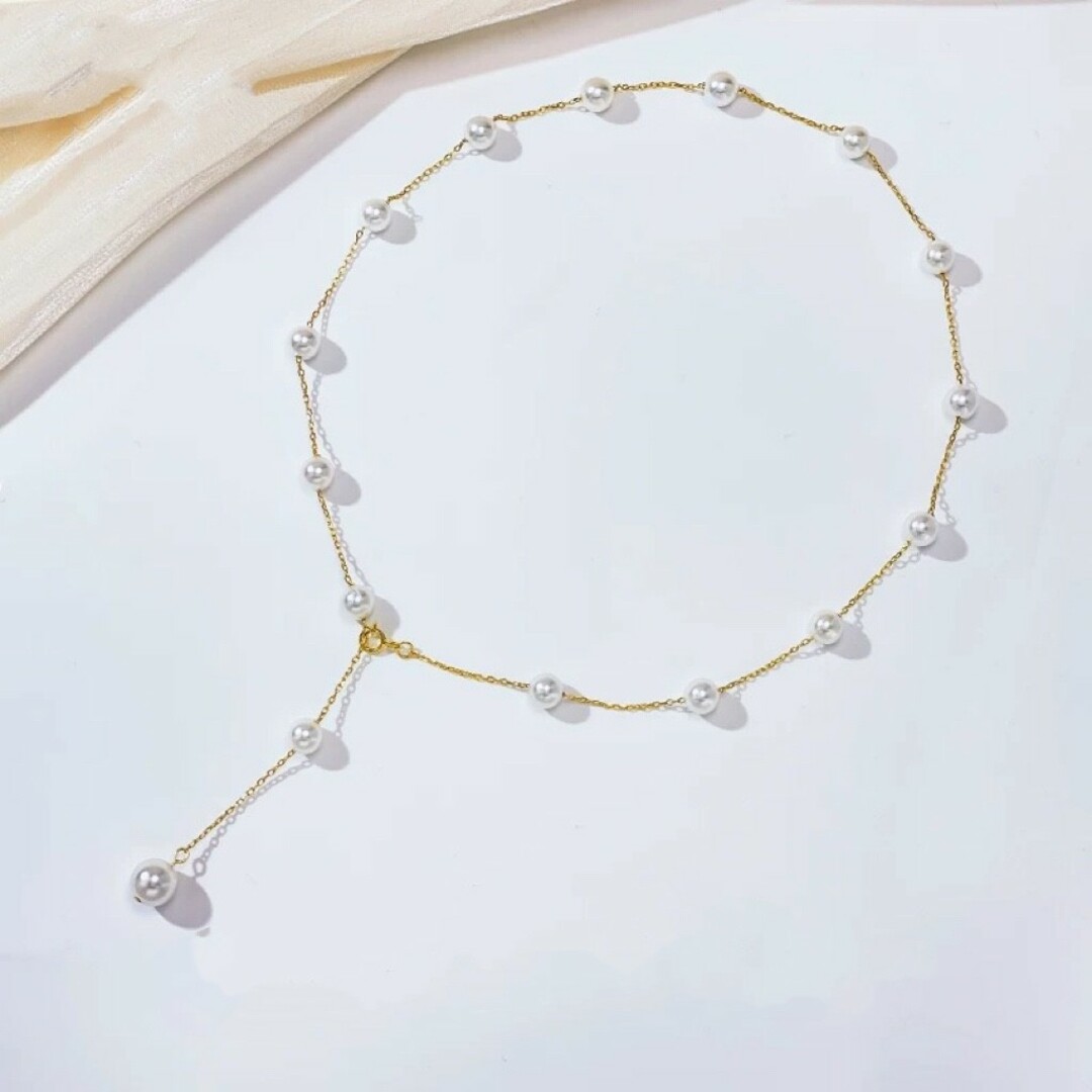 【高級】淡水真珠　一連ネックレスk18のサムネイル