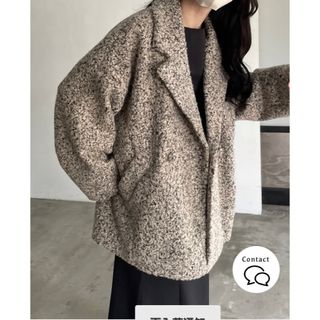 【SALE】nairo ブークレボリュームショートコート(ピーコート)