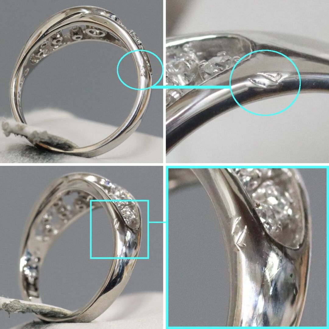 Pt900ダイヤモンドリング D0.31 D0.28 7.3g #16 レディースのアクセサリー(リング(指輪))の商品写真
