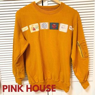 ピンクハウス(PINK HOUSE)のピンクハウス ＊ オレンジ ワッペン トレーナー ジップポケット(トレーナー/スウェット)