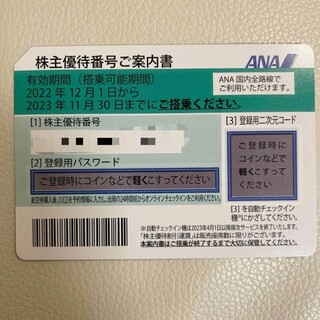 ANA 株主優待券 11/30まで(航空券)