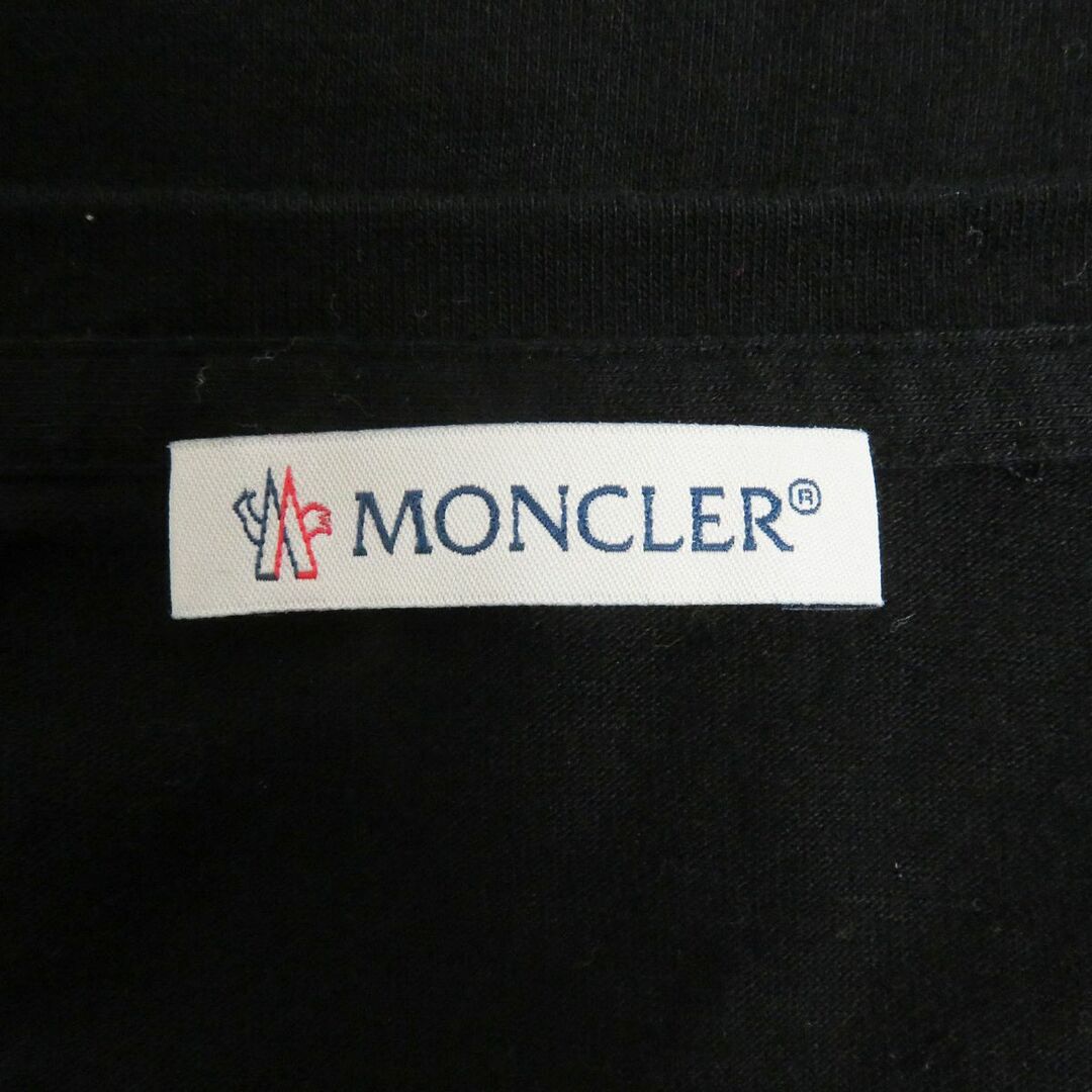 MONCLER(モンクレール)の美品□2019年製 MONCLER/モンクレール T-SHIRT デカロゴワッペン コットン100％ クルーネック 半袖Tシャツ/カットソー ブラック L 正規品 メンズのトップス(Tシャツ/カットソー(半袖/袖なし))の商品写真