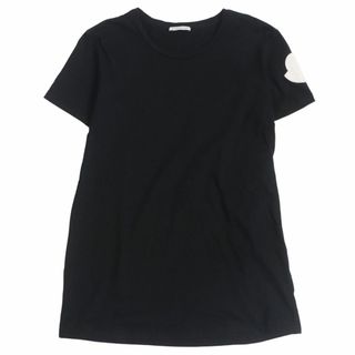 モンクレール(MONCLER)の美品□2019年製 MONCLER/モンクレール T-SHIRT デカロゴワッペン コットン100％ クルーネック 半袖Tシャツ/カットソー ブラック L 正規品(Tシャツ/カットソー(半袖/袖なし))