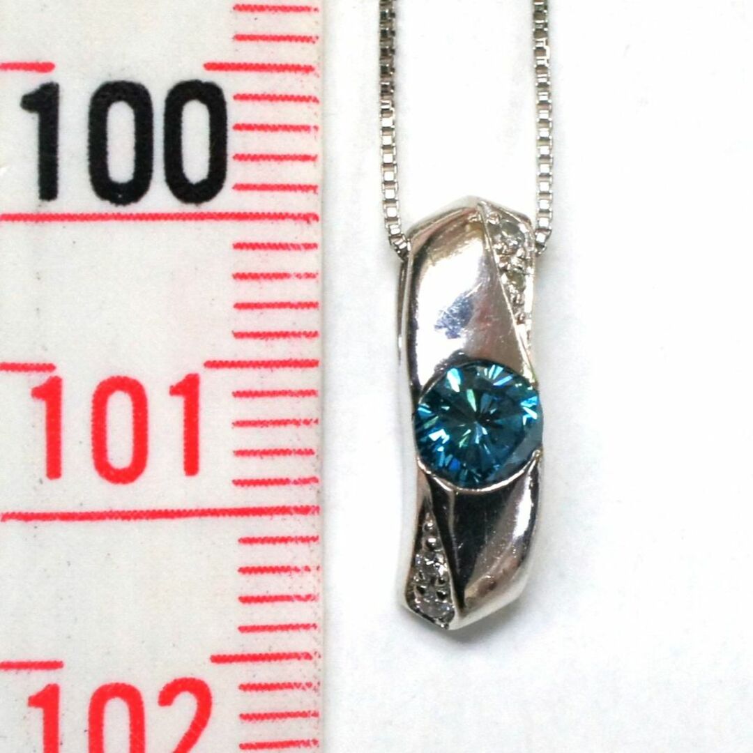 H.L(アッシュエル)のプラチナ ブルーダイヤモンド 0.33ct ネックレス H.L 4.50g レディースのアクセサリー(ネックレス)の商品写真