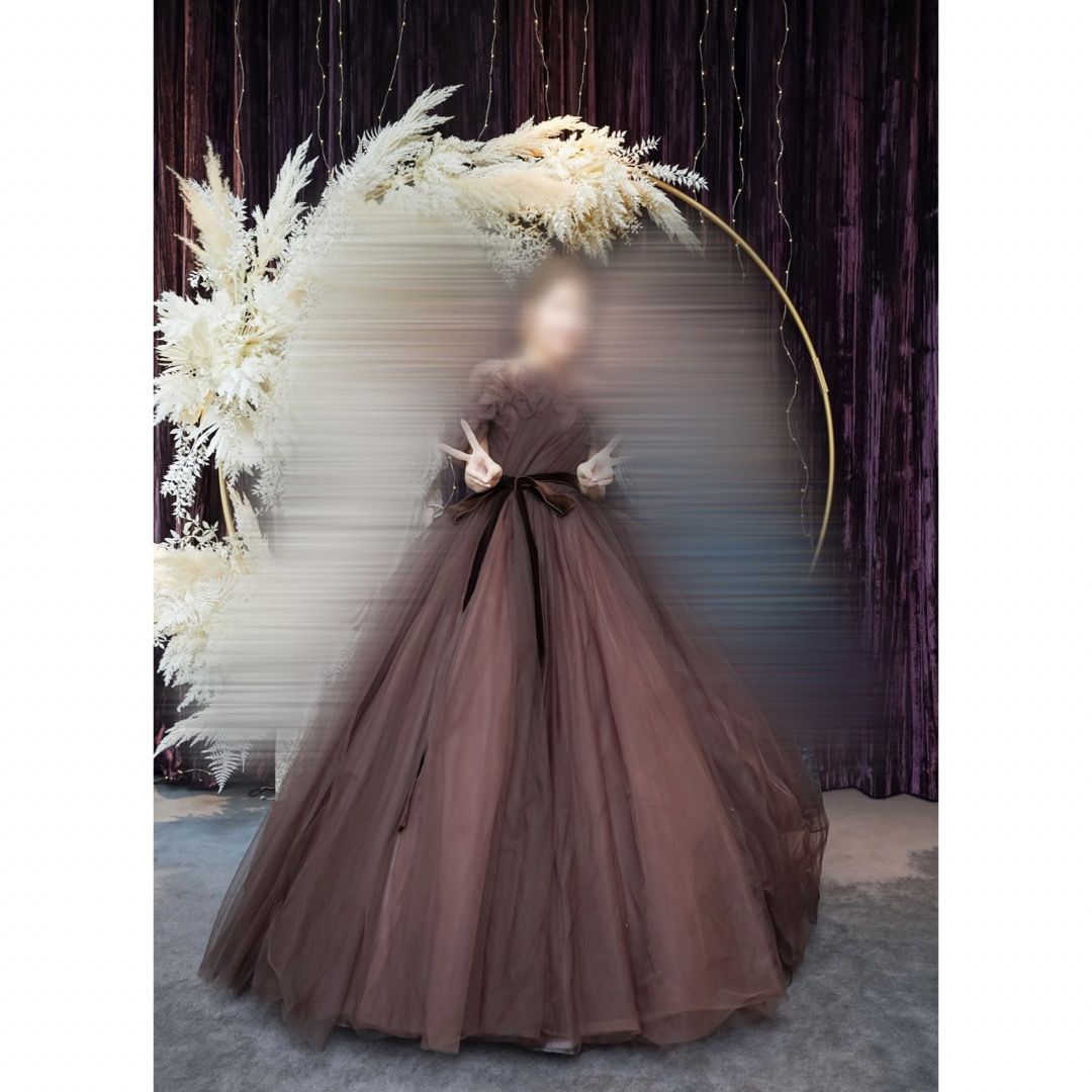 チュノアウエディング　カラードレス（ブラウン）NOA0058_brown レディースのフォーマル/ドレス(ウェディングドレス)の商品写真