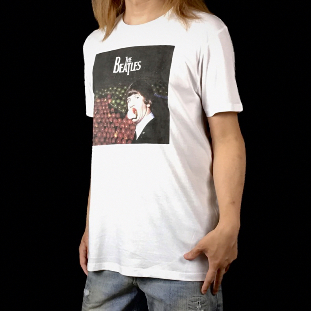 新品 ビートルズ ドラム ドラマー リンゴスター アップル 林檎かじり Tシャツ メンズのトップス(Tシャツ/カットソー(半袖/袖なし))の商品写真