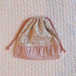 【handmade】巾着袋S フリル　リバティ(外出用品)