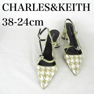 CHARLES&KEITH*バックストラップパンプス*38-24cm*M2859(ハイヒール/パンプス)