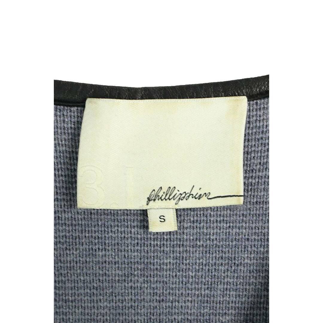 3.1 Phillip Lim(スリーワンフィリップリム)の3.1フィリップリム  F110-7589LMW レザーパイピングジップアップニット レディース S レディースのトップス(ニット/セーター)の商品写真