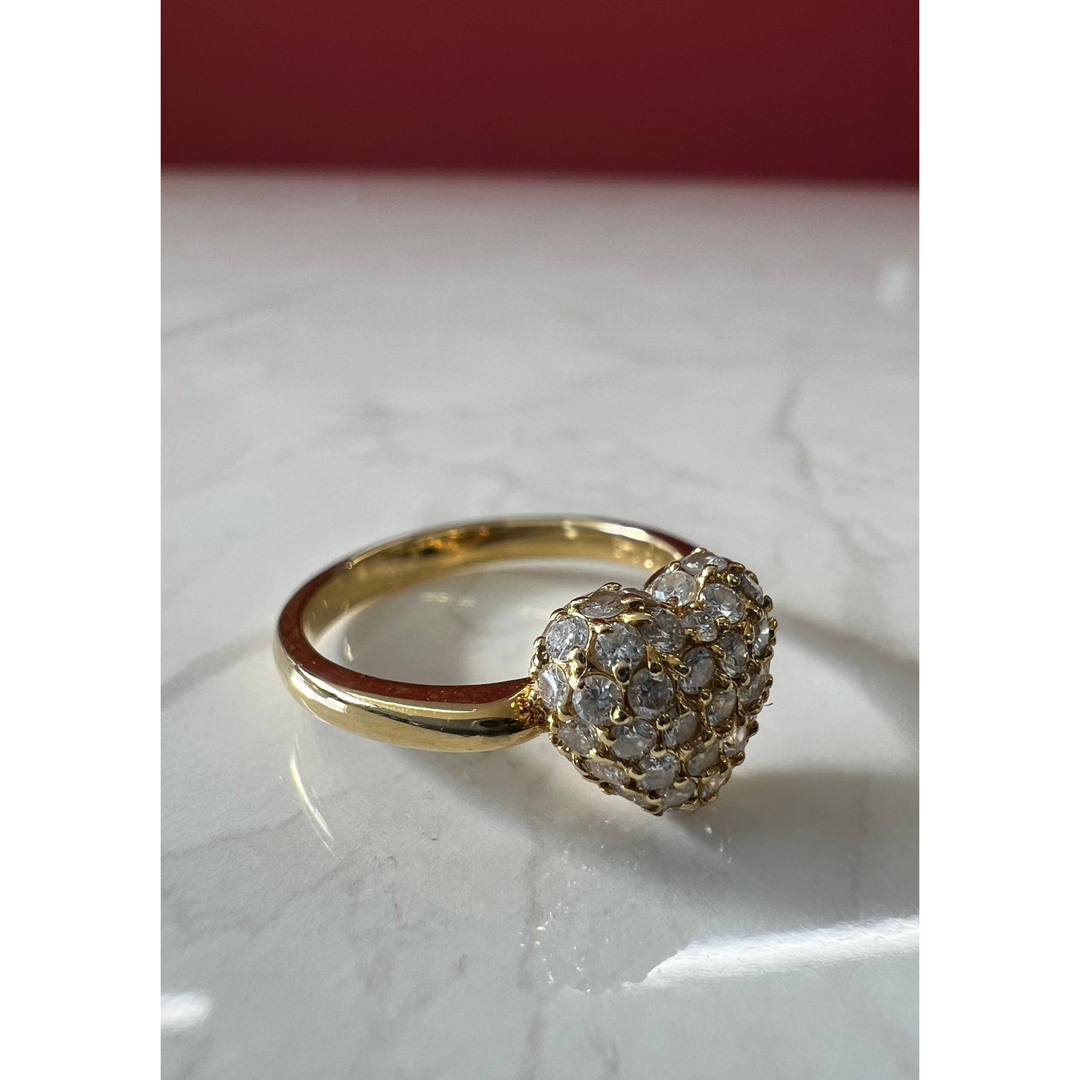 専用 天然 ダイヤモンド K18 ハート リング ゴールド 指輪 ご褒美 ギフト レディースのアクセサリー(リング(指輪))の商品写真
