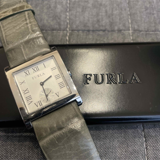 フルラ(Furla)のFURLA フルラ クォーツ 腕時計 スクエア型時計 スモールセコンド 箱付き(腕時計)