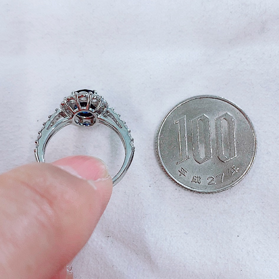 ★1.59ct★✨サファイア0.95ctダイヤモンドプラチナリング指輪 レディースのアクセサリー(リング(指輪))の商品写真