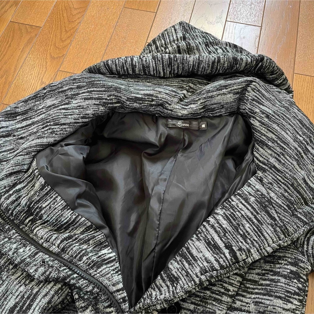 2way アウター ブラック グレー 防寒 フード ハイネック ボタン チャック レディースのジャケット/アウター(ダウンジャケット)の商品写真