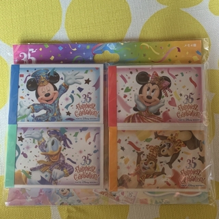 ディズニー(Disney)のディズニー35周年メモ4個(ノート/メモ帳/ふせん)