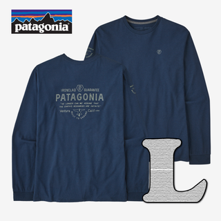 パタゴニア(patagonia)のパタゴニア　ロンT ロングT Tシャツ 紺　L　新品未使用  (Tシャツ/カットソー(七分/長袖))