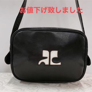 美品ヴィンテージ★Courreges デカロゴ カメラバッグ ショルダーバッグ