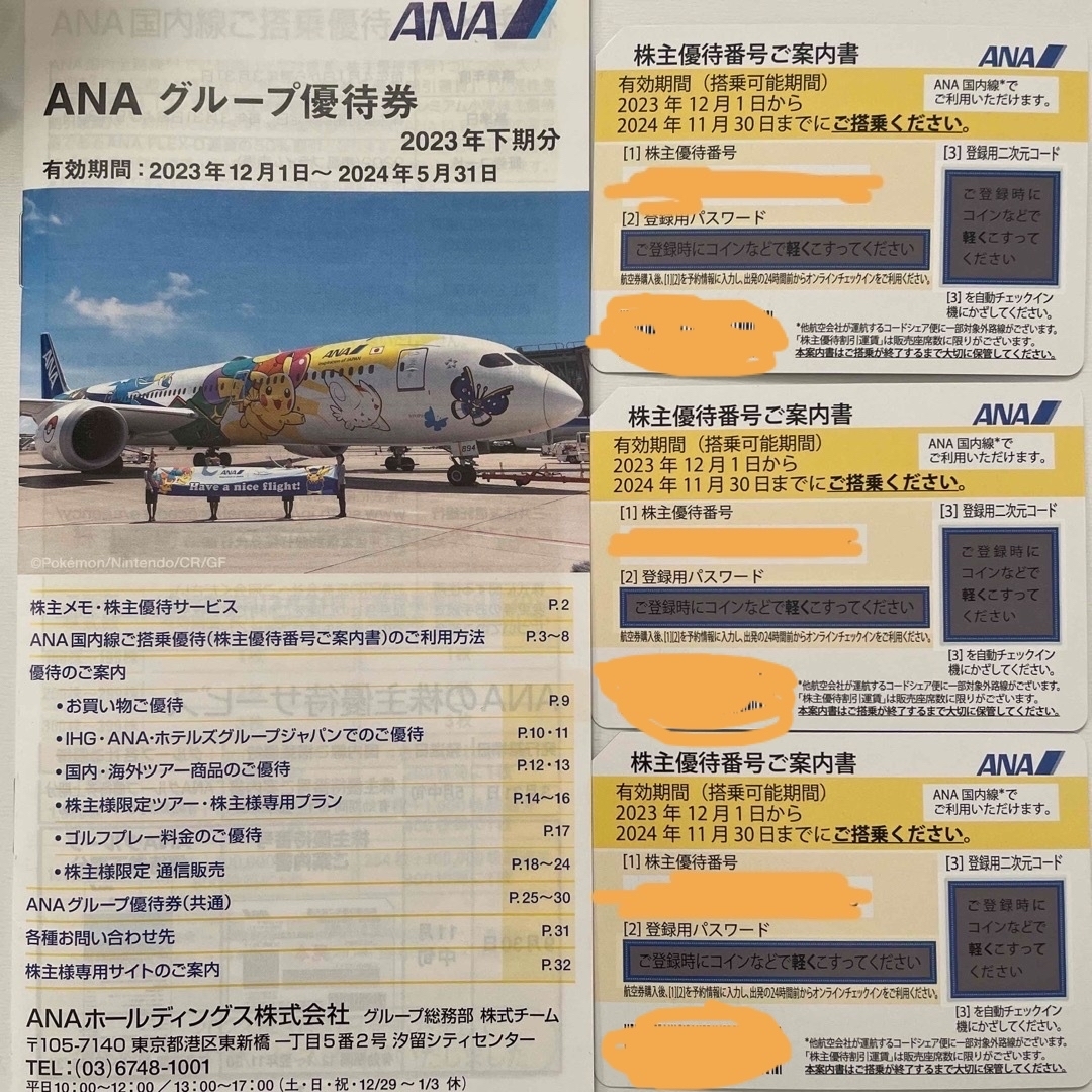 ANA株主優待チケット