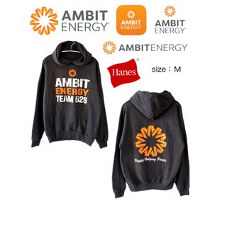 ヘインズ(Hanes)のAmbit Energy　パーカー　M 　黒　USA古着(パーカー)