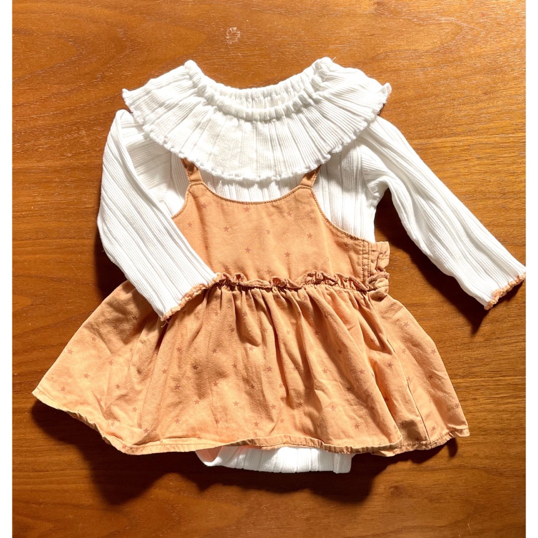 F.O.KIDS(エフオーキッズ)の70 F.O.KIDS セット ワンピース 長袖ロンパース キッズ/ベビー/マタニティのベビー服(~85cm)(ロンパース)の商品写真