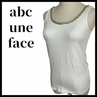 アーベーセーアンフェイス(abc une face)の【送料無料】abc une face ビジュー付き タンクトップ スパンコール(タンクトップ)