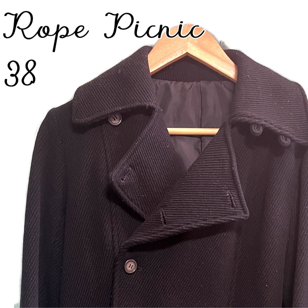 Rope' Picnic(ロペピクニック)のロペピクニック 38 黒 コート ジャケット Pコートレトロ  制服 JK  レディースのジャケット/アウター(ピーコート)の商品写真