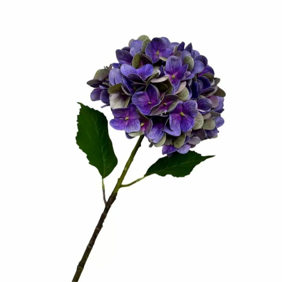 リアル 紫陽花 造花 インテリア アートフラワー 花束 インテリア 紫 1本 ハンドメイドのフラワー/ガーデン(その他)の商品写真