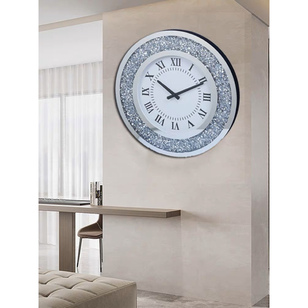 豪華掛け時計．壁掛け時計 インテリア 高級感 キラキラストーン 50cm